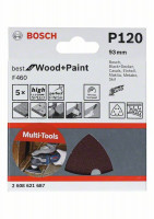 BOSCH 2608621688 Brusný papír 5ks F460 Best for Wood and Paint, P180, 93 mm