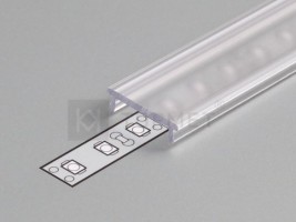 StrongLumio krycí lišta F k LED profilu naklapávací průsvitná 2000mm