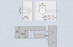 HETTICH 1050479 Rastex 15 29 s osazením niklovaný