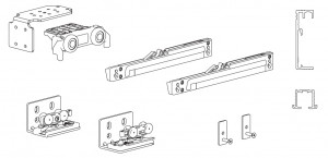 TERNO Magic Living sada kování pro naložené dřevěné dveře 1800mm, elox černý