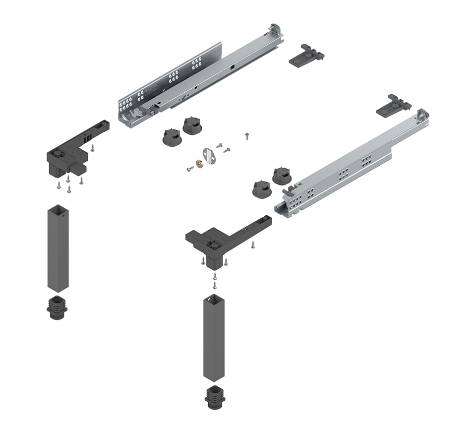 BLUM Z95.4100 Space Step, sada 410mm, tmavě šedá OG