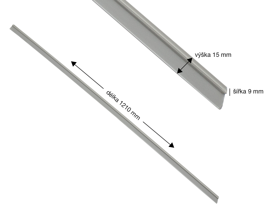 Plastové těsnění k ochranné podložce pod dřez 1210mm stříbrnošedá