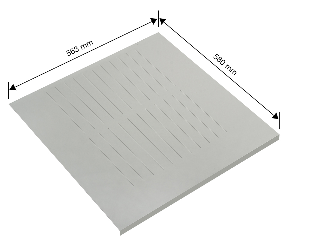 Ochranná podložka pod dřez 563mm stříbrnošedá