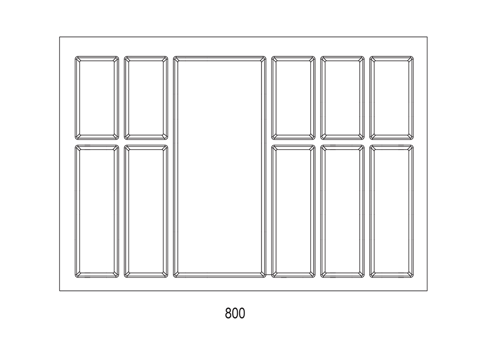 Příborník Classico Split 722x474mm antracit